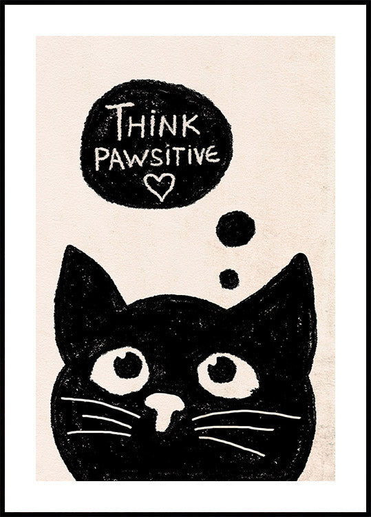 Think Pawsitive Cat Poster