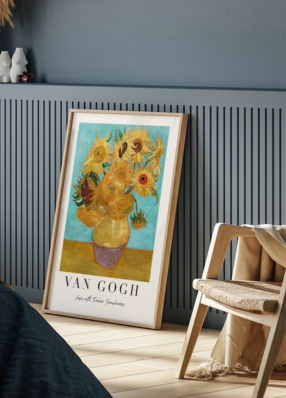 Vase with Twelve Sunflowers Poster