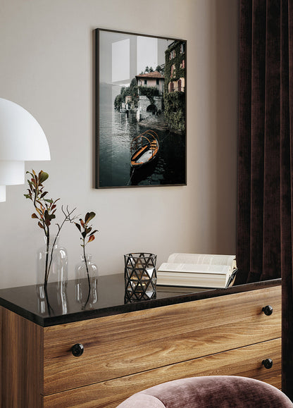 View Of The City From Lake Como Poster