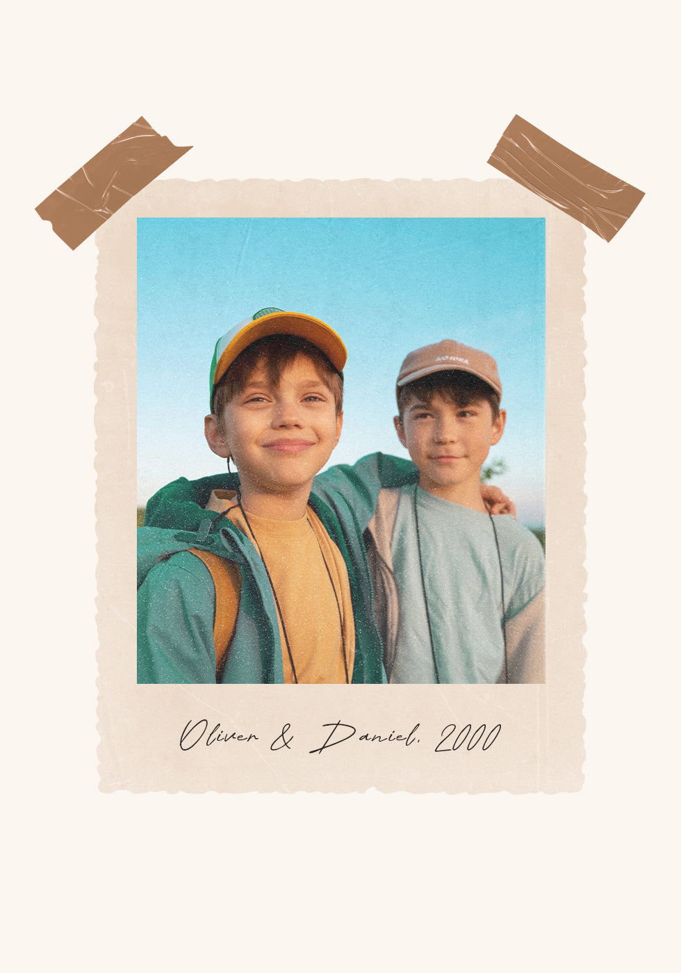 Vintage Childhood, Personalized Sibling Memory Print Poster