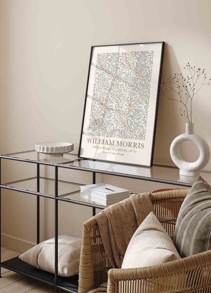 William Morris Willow Boug Gray & Gold Poster