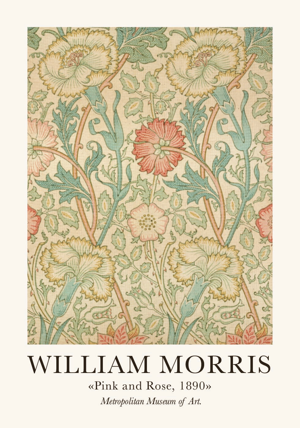 W. Morris & Co Pink and Rose Poster