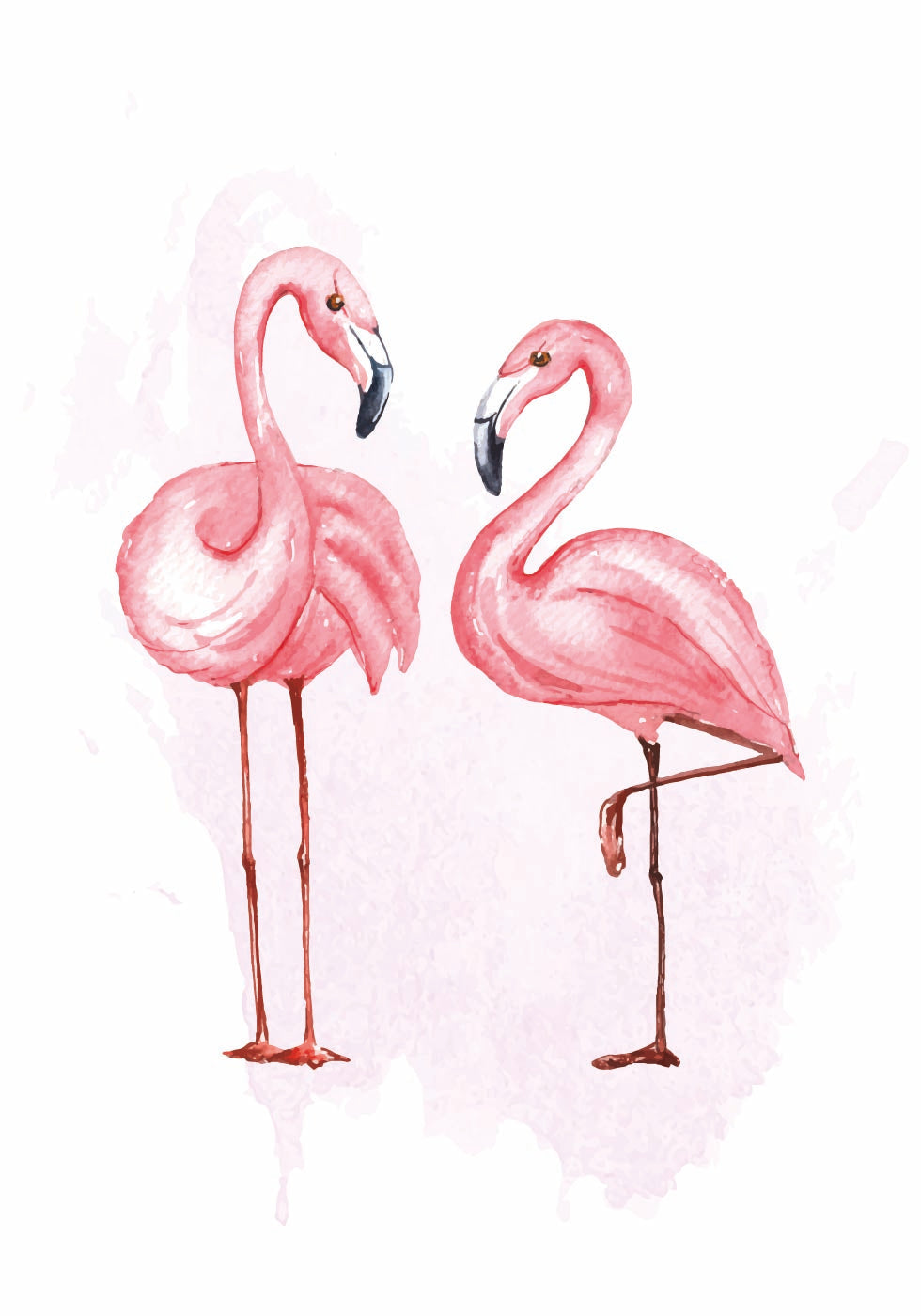 Watercolor Flamingos Poster