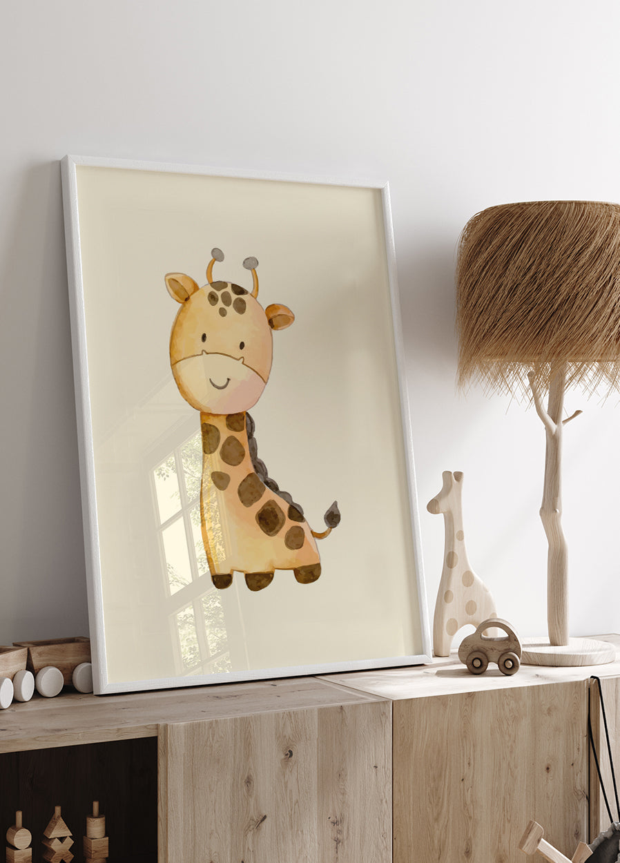 Watercolor Giraffe Poster