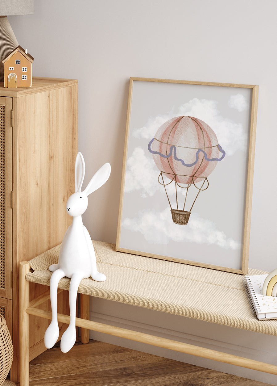 Watercolor Hot Air Balloon Poster