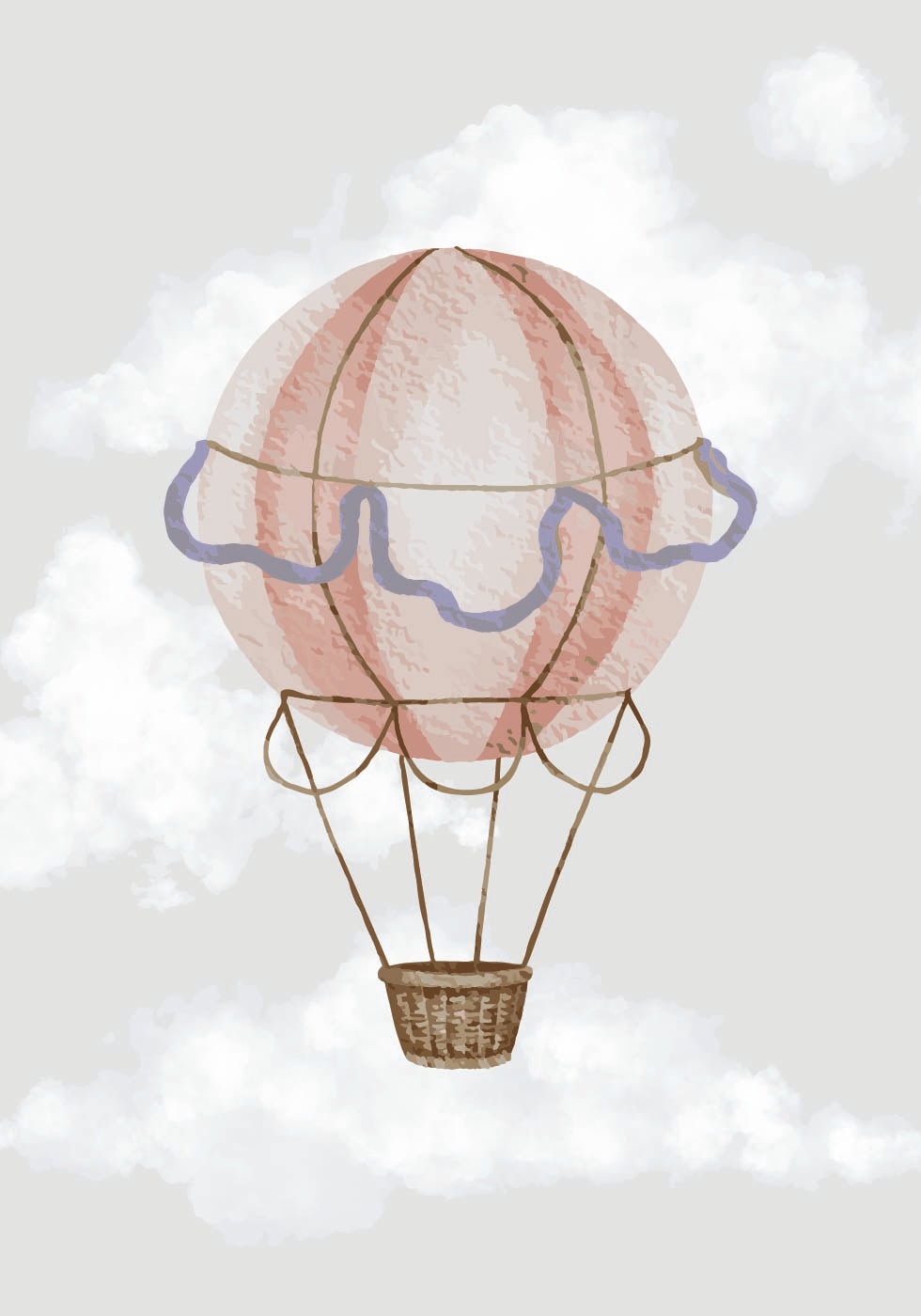 Watercolor Hot Air Balloon Poster