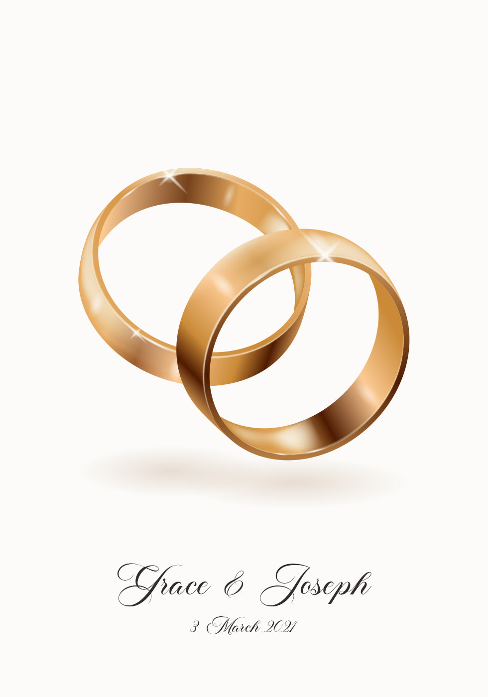 Forever Entwined in Gold, Wedding Ring Personalized Poster