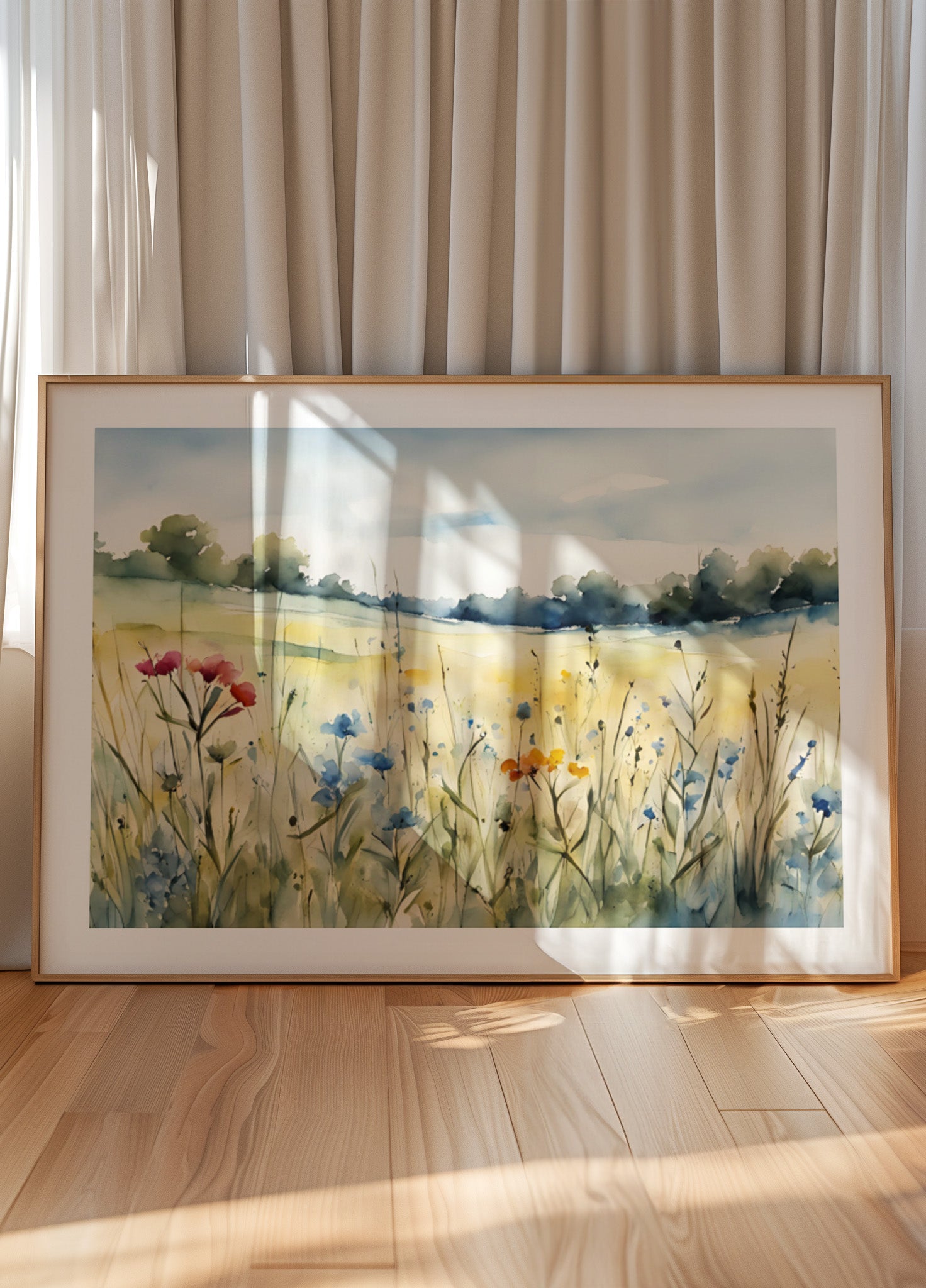 Wildflower Field Watercolor