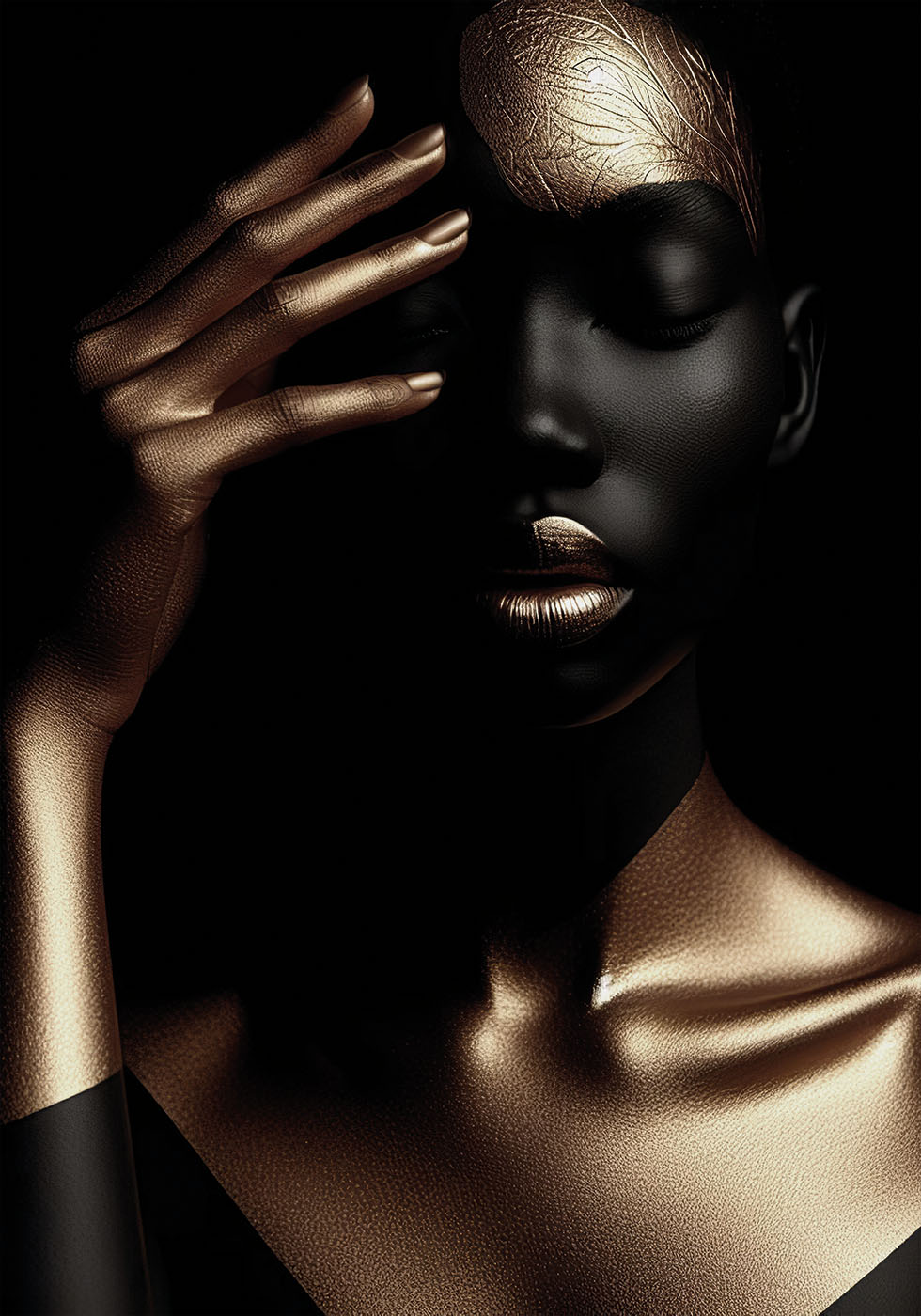 Radiant Shadow Portrait Poster