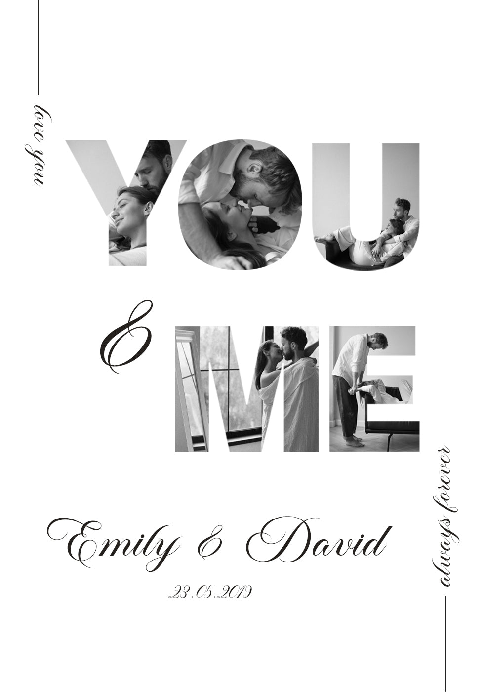 You & Me Personalized Couple Poster