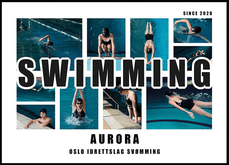 Swimming Photo Collage Personal Poster