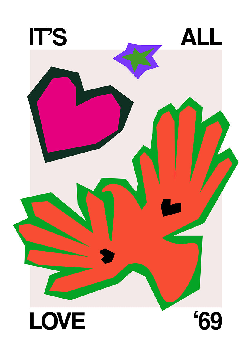 It's All Love '69 Bird Orange Poster