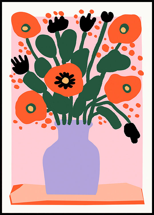 Poppy In Purple Vase Poster