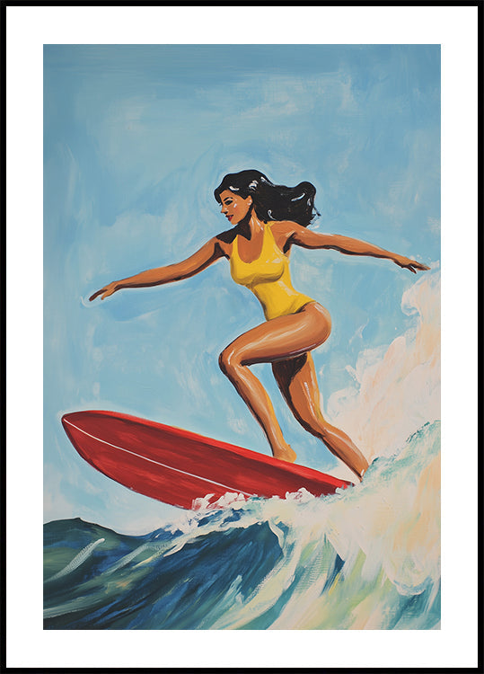 Surfing Girl Poster