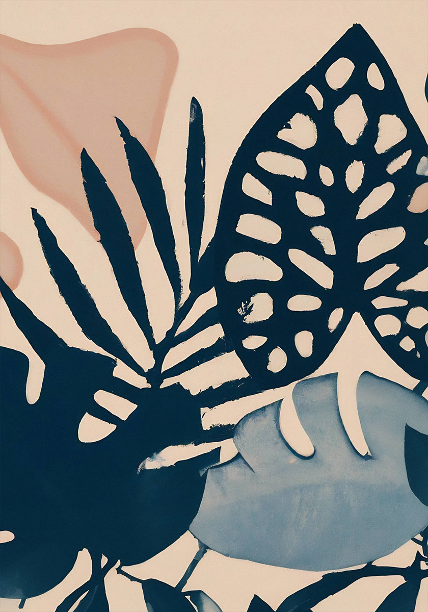Powder Pink Leaves Poster
