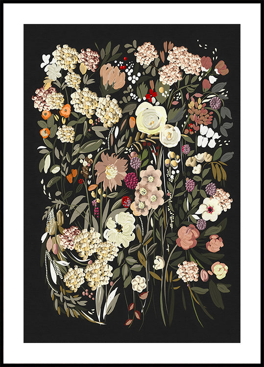Black Bouquet Poster