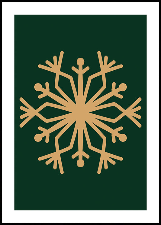 a picture of a snowflake on a green background