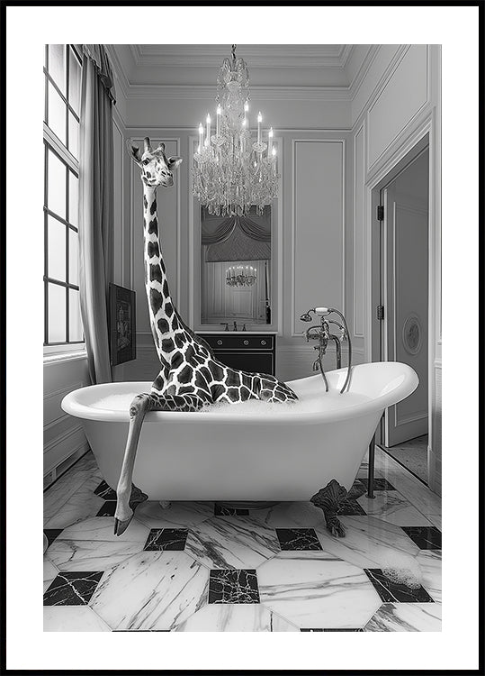 Giraffe Glam Soak Poster