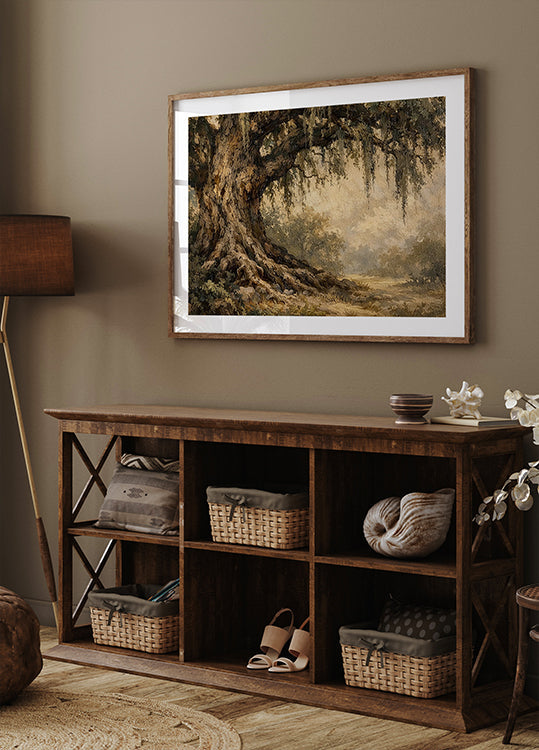 Live Oak Tree Print Cottagecore Wall Art for Entryway Decor Vintage Art Print Spanish Moss Print Charleston Print Savannah Southern Decor Poster