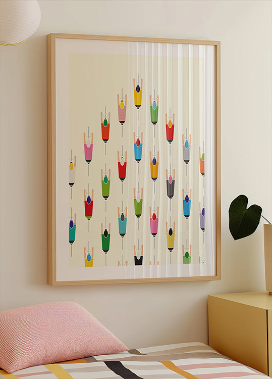 Leading the Pack Cycling Art Print Poster