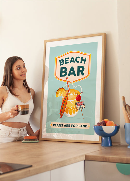 Beach Bar Summer Tropical Cocktail Bar Art Poster