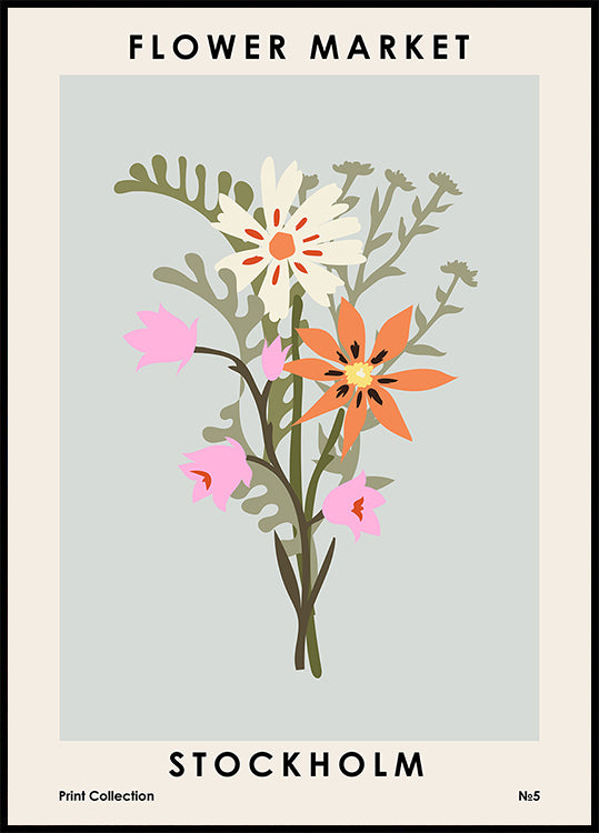 Flower Market Stockholm Poster