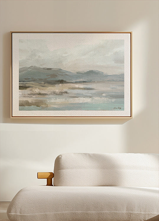 Gray Beige Seascape Poster
