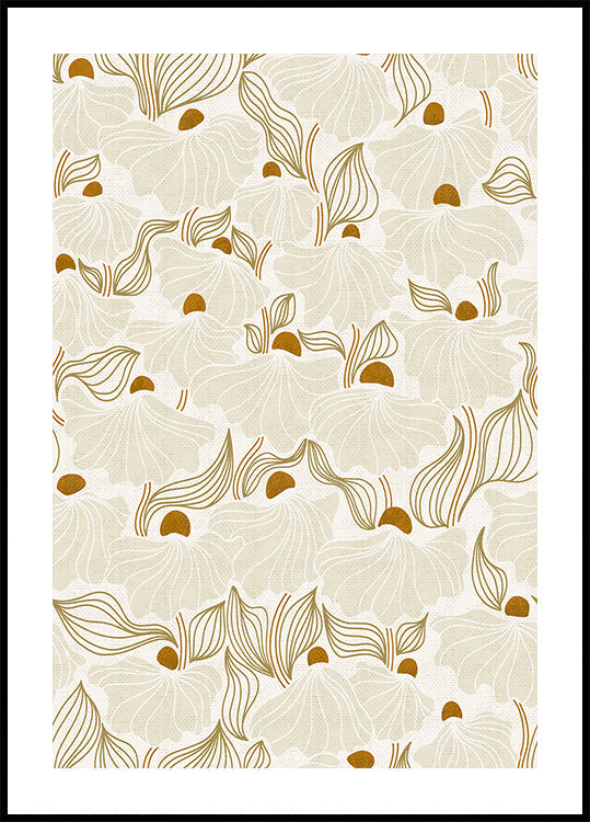 calming essentials Natural flow meadow ivory pattern Poster
