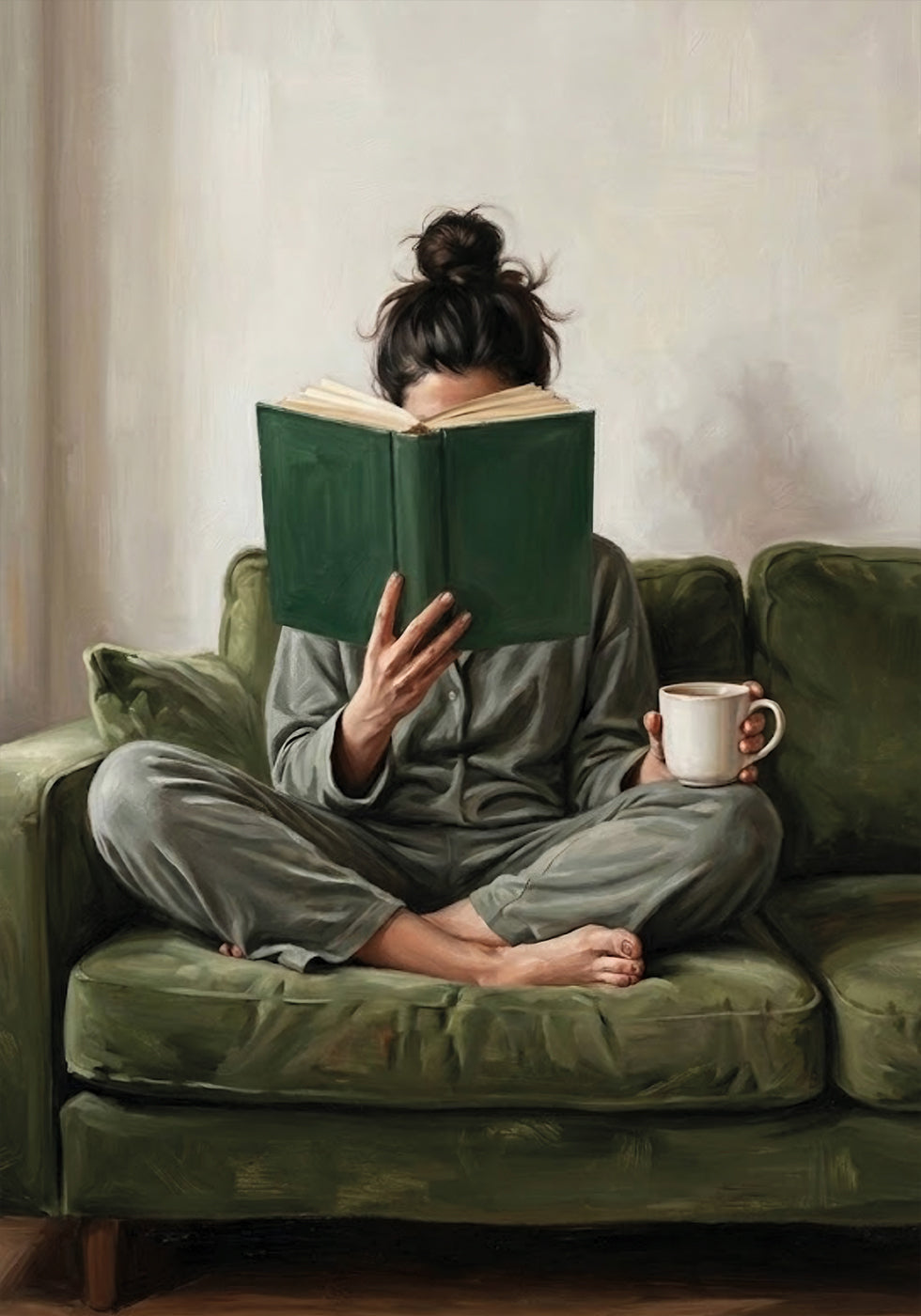 Emerald Green Woman Reading Poster