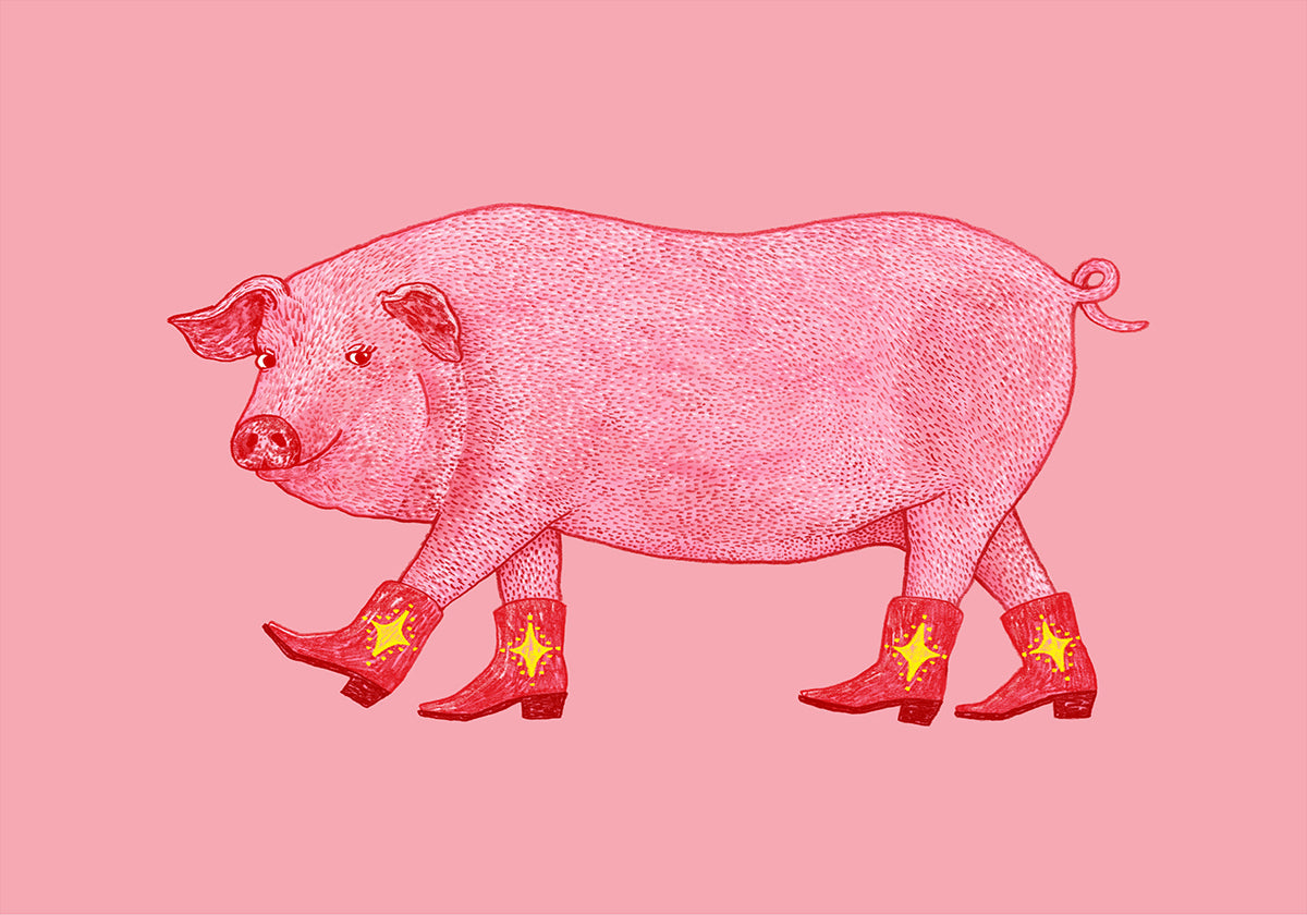 Marjorie the Cowgirl Pig Poster