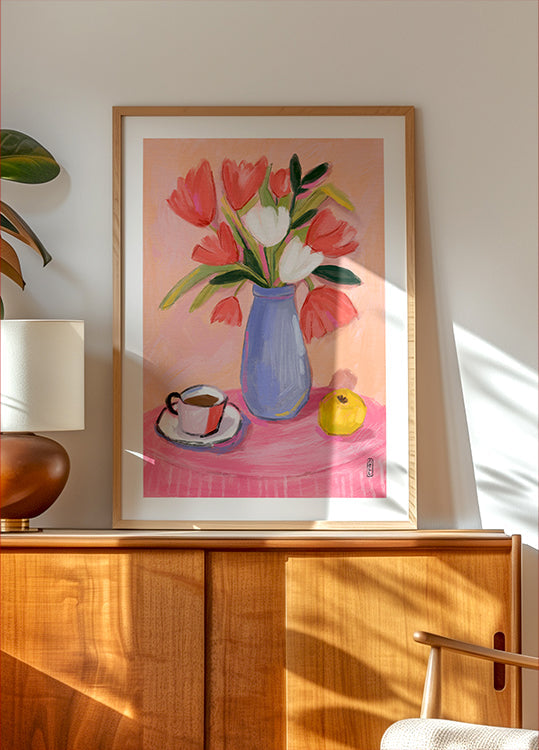 Coffee and Flowers Poster