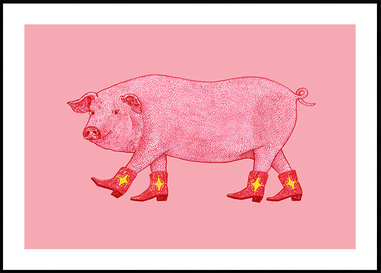 Marjorie the Cowgirl Pig Poster