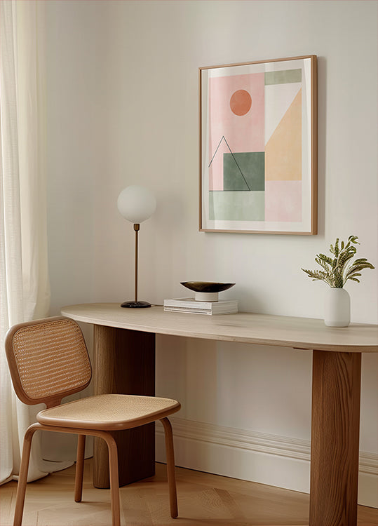 Pastel Tones With Minimalist Shapes Poster