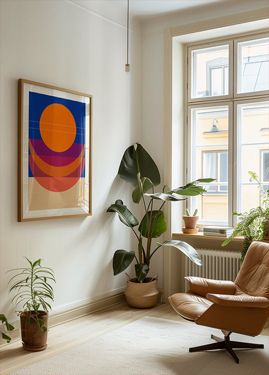 Geometric Sunset Poster