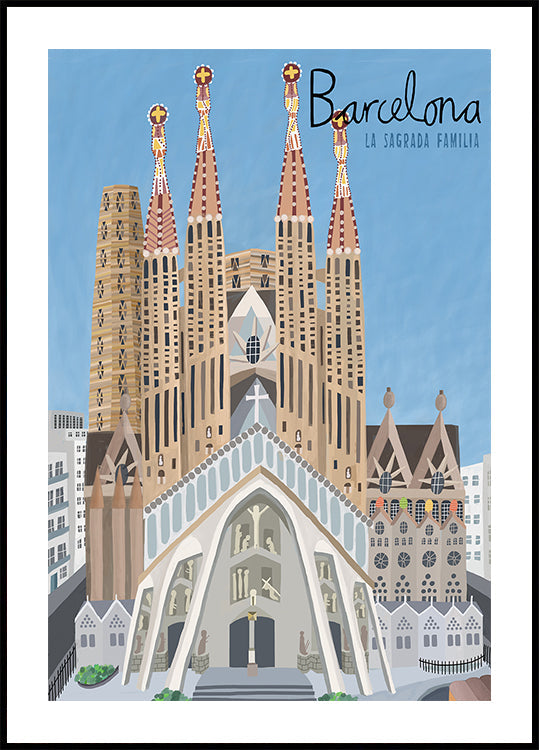 The Sagrada Familia, Barcelona by Artist Carla Daly Poster