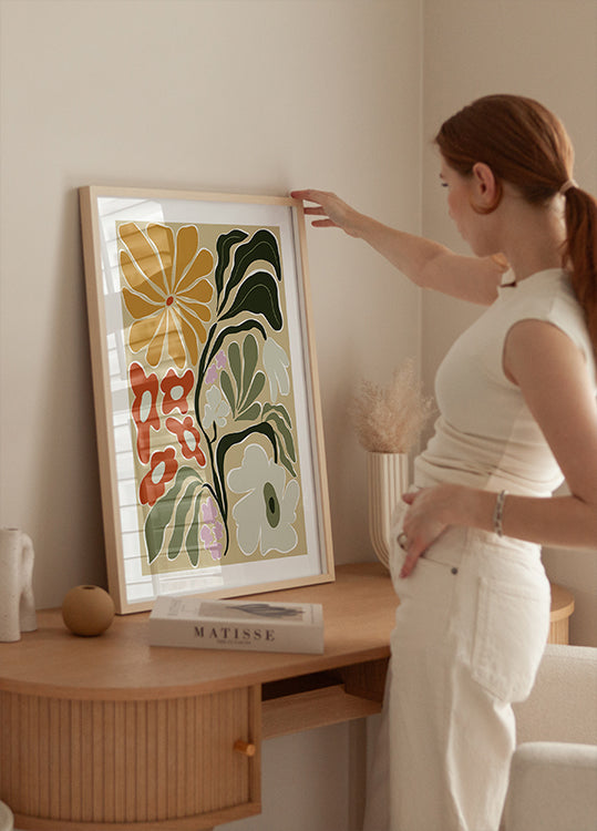 Mid Century Floral Fantasy Poster