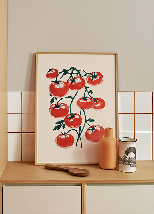 Red Tomatoes on Vine Poster