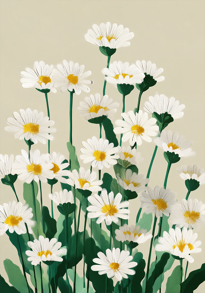 Daisy Meadow Morning Poster