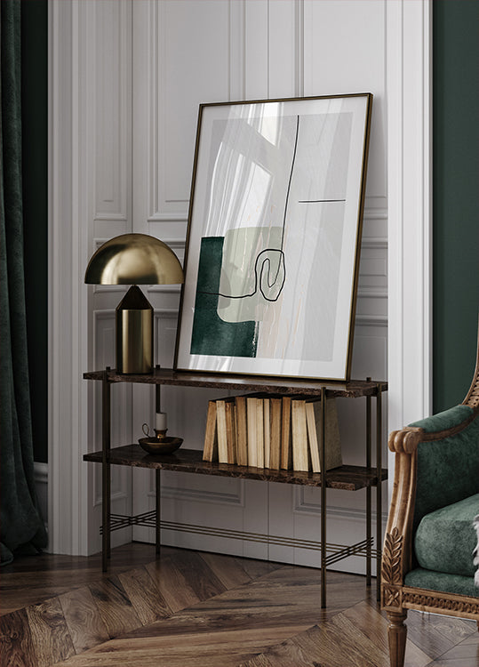 Abstract Shapes in Green-1 Poster