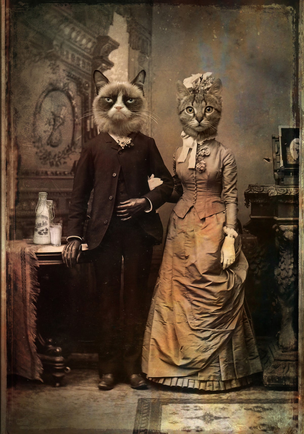 Victorian Cat Couple