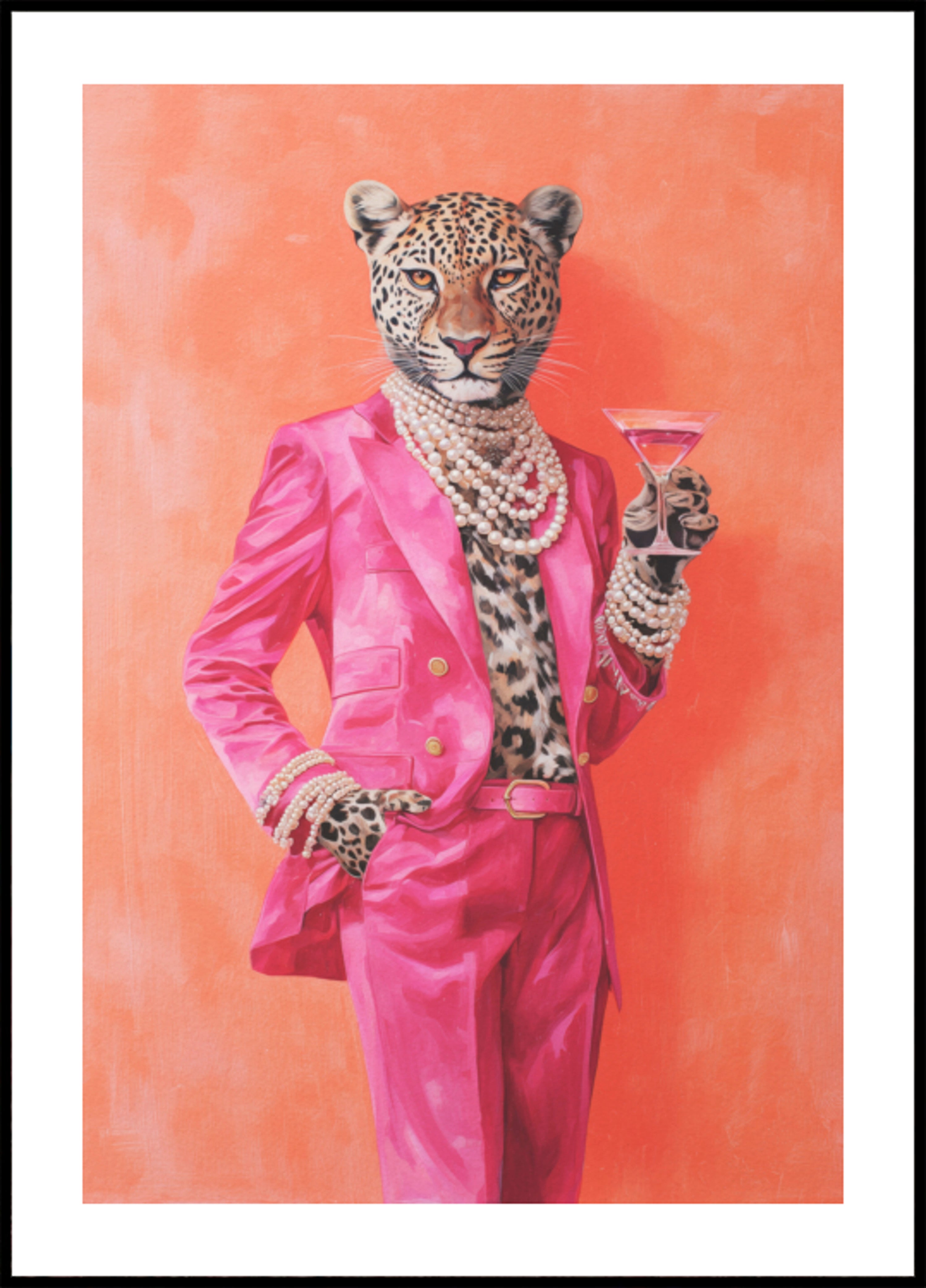 Leopard Pink Suit Martini