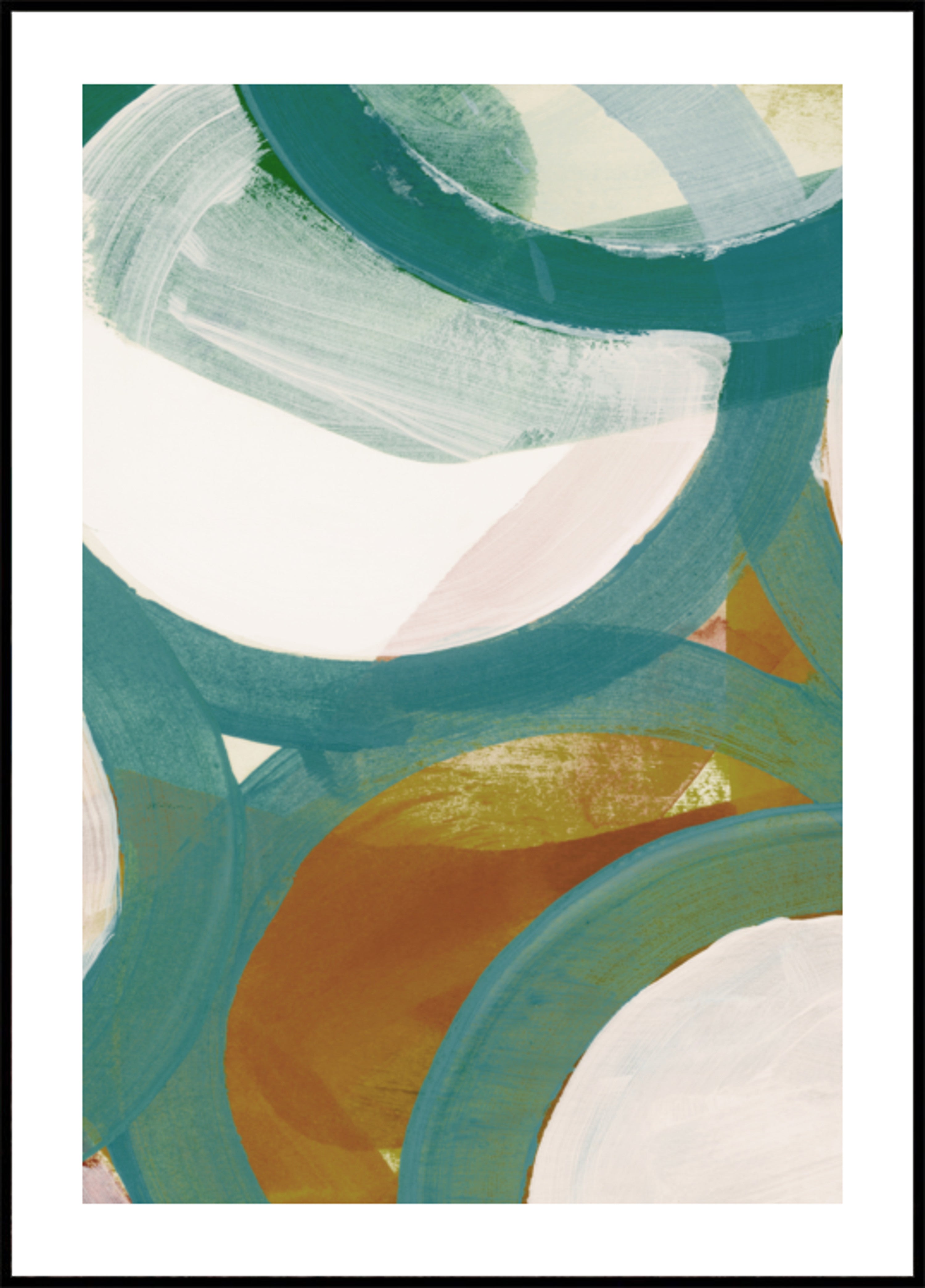 Abstract Teal Curves