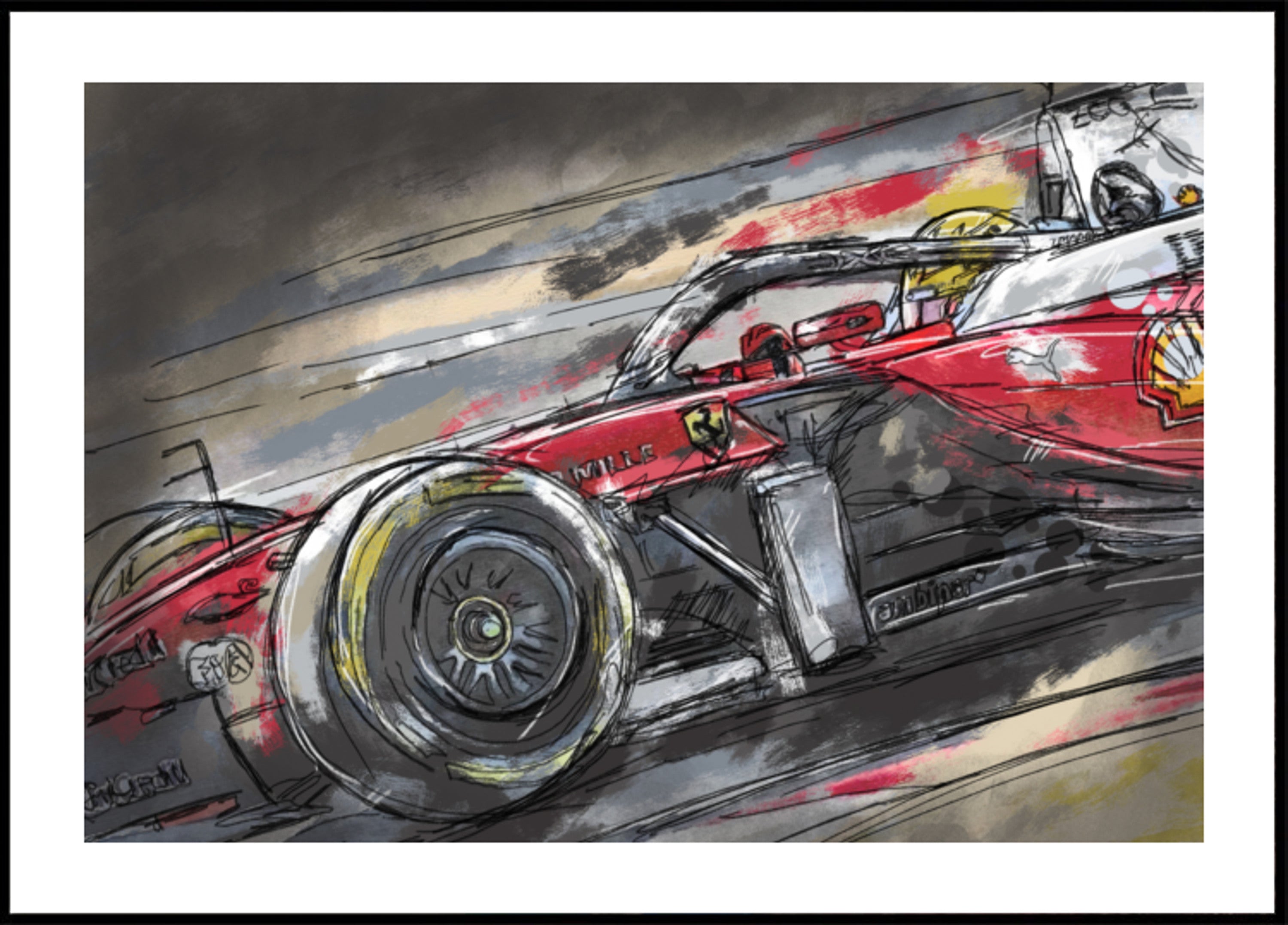 Red Race Car Sketch