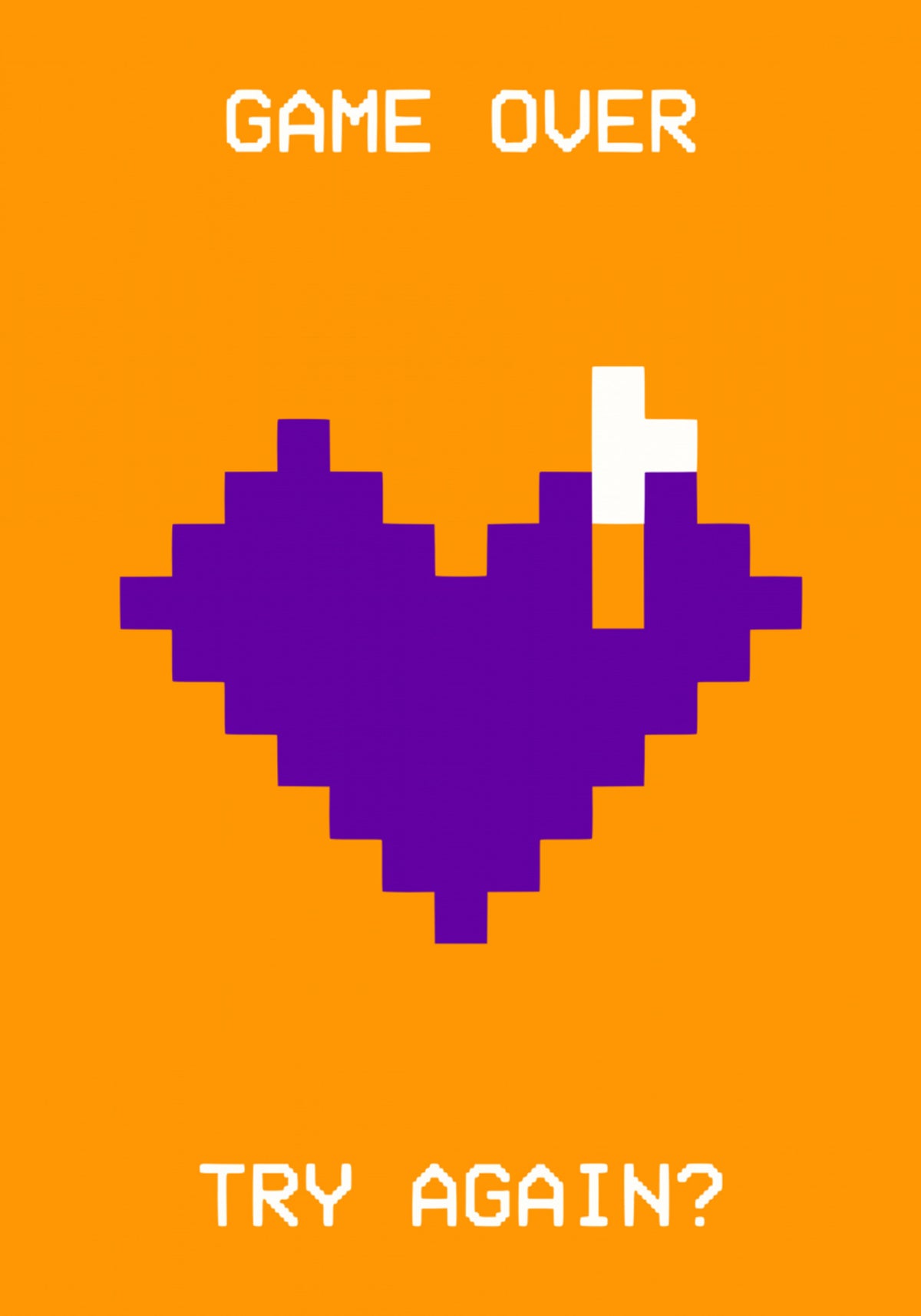 Retro Game Over Heart
