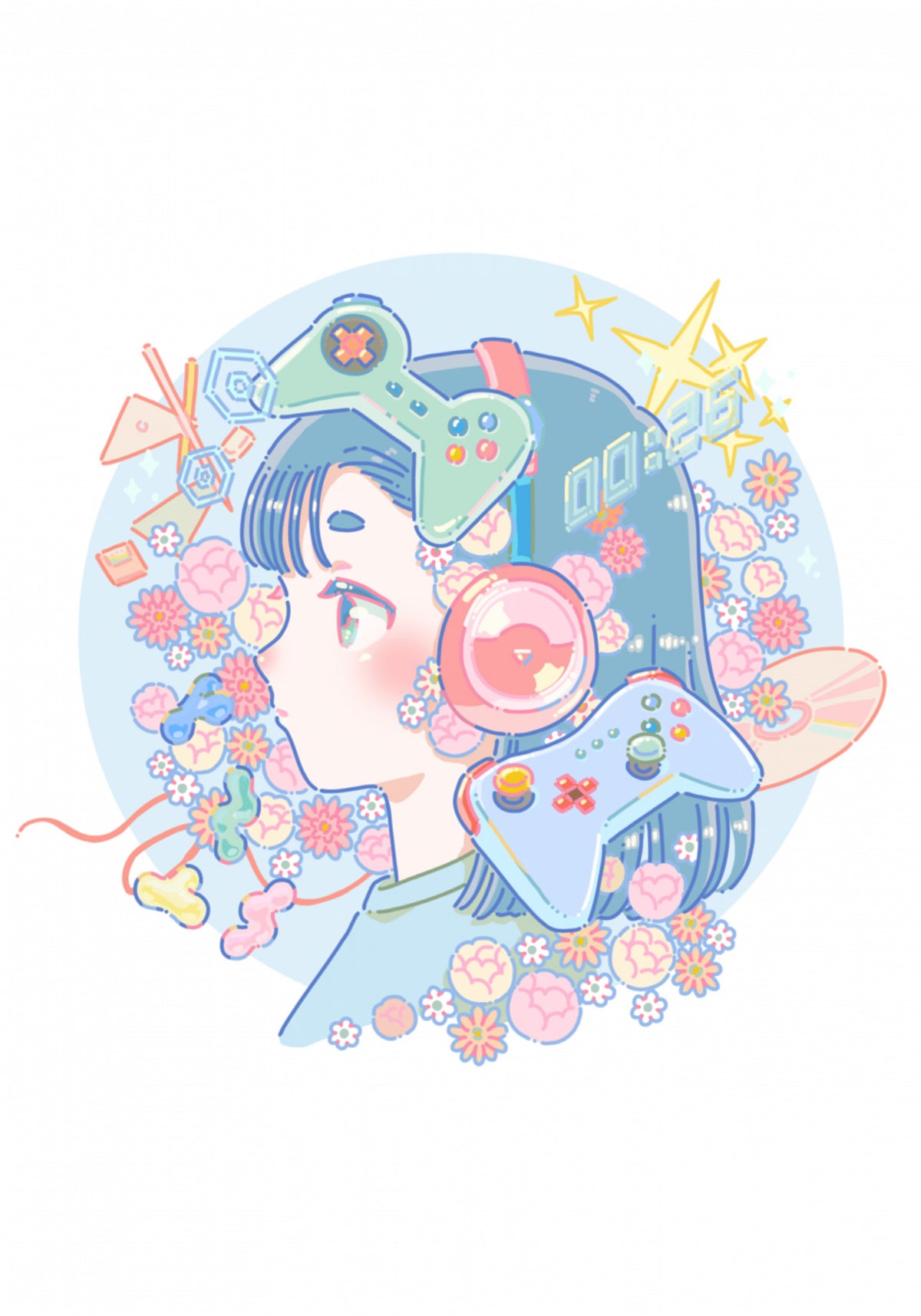 Dreamy Pastel Gamer Girl