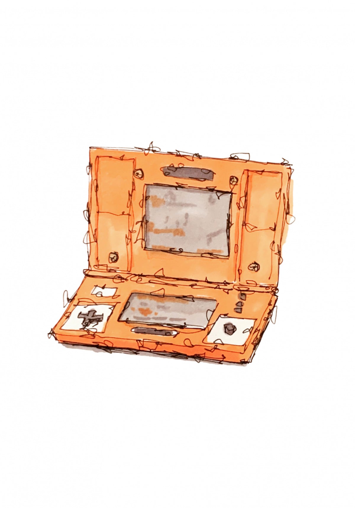 Retro Handheld Game Sketch