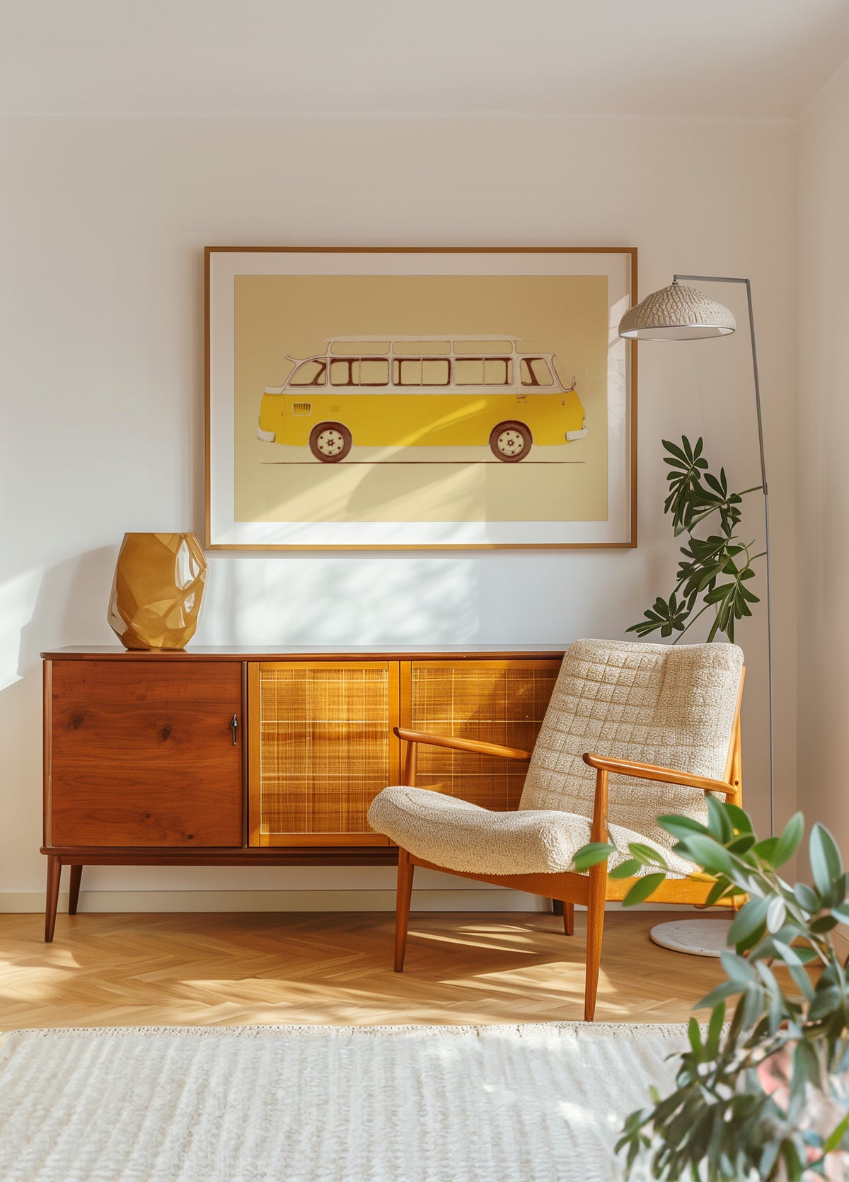 Vintage gul buss