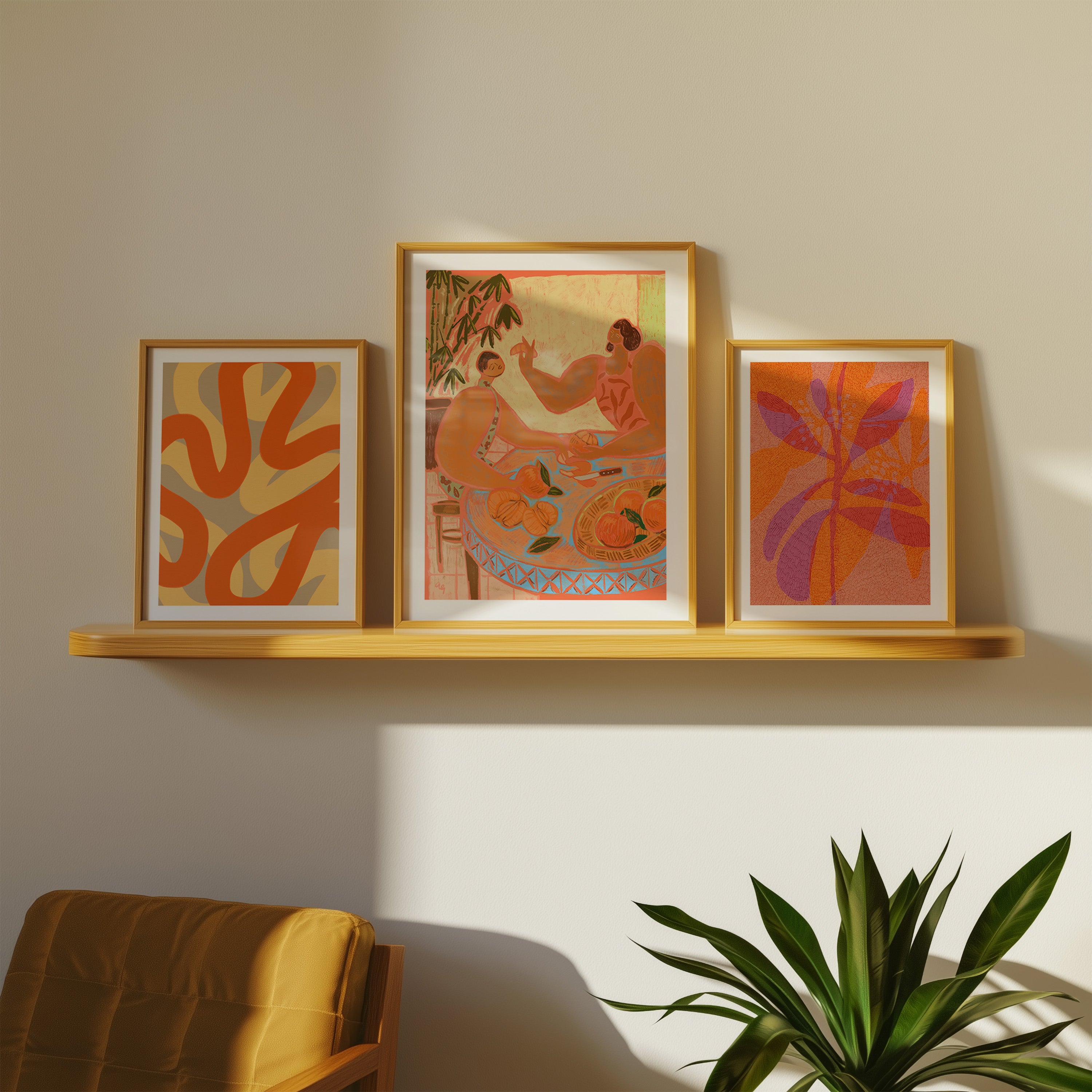 Boho abstrakt tavelväggskonst