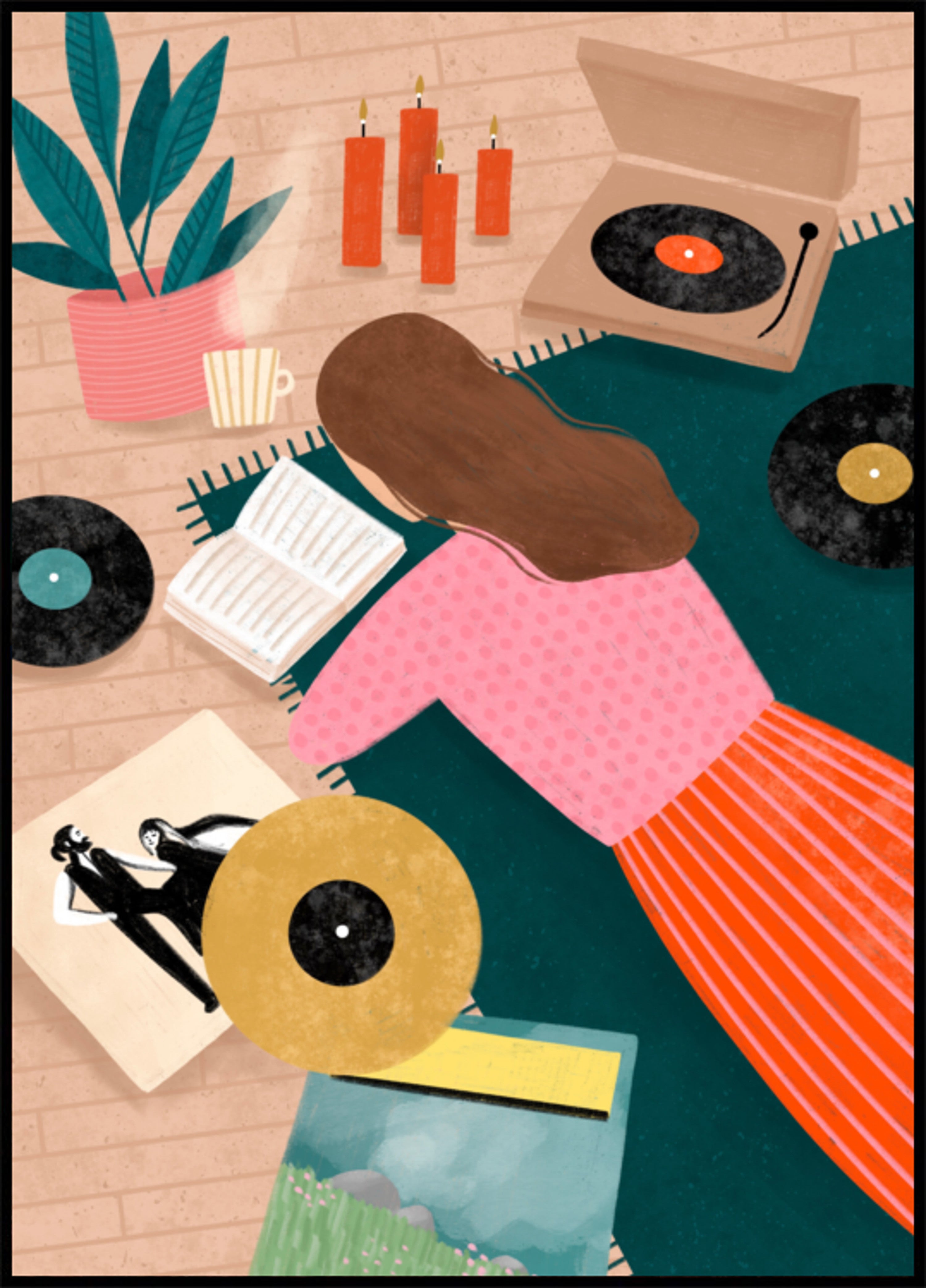 Mysig vinyllyssningskonst