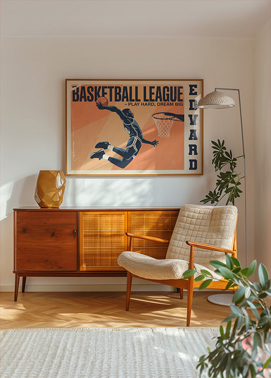 Vintage basketbol poster